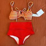 PINK - Victoria's Secret Victoria's Secret Pink Active High Waist Shortie Bikini Bottom in Red size S NWT Photo 5