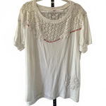 Free People Short Sleeve Top with Crochet Detail XL Photo 0