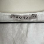 Kookai  White Linen faux wrap dress short cup sleeve V neck 42 Photo 2