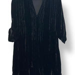CP Shades Regina Velvet Dress Women Size Small Black Silk Blend Shirt Tab FLAW Photo 0