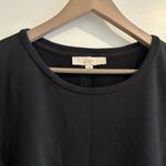 Loft Long Sleeve Plaid Trim Top Black Red Size L Photo 1