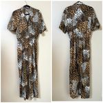 Vintage Short Sleeve Animal Print Jumpsuit by Caron of Chicago size Small/Medium Brown Photo 3