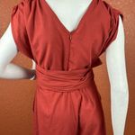 FKSP Rosé" Rust Wrap Linen Jumpsuit with side pockets Size Small. A18 Brown Photo 14