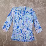 Lilly Pulitzer Elsa Top Into The Deep Womens XS Blue Tropical Resort Beach 22128 Photo 3