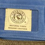 Spartina 449 Spartina Phone Wristlet Wallet Navy Orange Leather Linen Coastal Grandma Photo 6