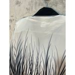 Bob Mackie  Silk Blouse Medium Black White Preppy Office Academia Photo 6