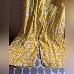 Maeve Anthropologie  Yellow White Patterned wide leg Jumper maxi 8 resort wear Photo 3