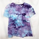 Crystal Kobe Medium Top Handmade Tie Dye Studded V Neck Tee Purple Blue 643 Photo 1