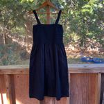 Ann Taylor LOFT Women's Navy Smocked Sleeveless Midi Dress Size M Photo 1