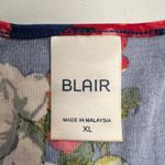 Blair Women's Multicolored Floral Round Neck Short Sleeve Top Size XL Photo 3