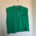 Anthropologie By  Collared Polo Muscle Sweater Tank Shirt Sz M Green Photo 4