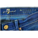 7 For All Mankind Dark Washed Cropped Skinny Jeans Photo 2