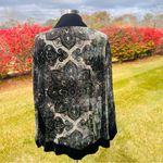Chico's CHICO’S Green Burnout Velvet Silk Whimsigoth Boho Witchy Fairy Cardigan Photo 5