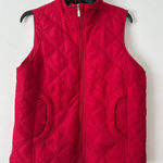 Jane Ashley Quilted Vest Womens Medium Red Sleeveless Zip Front Pockets Photo 0