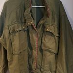 Free People Flight Line Women's Size S Olive Green Embroidered Bomber Jacket Photo 5