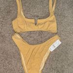 LA Hearts BY PACSUN Gold Bikini Top and Bottom Photo 0