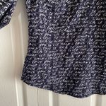 CAbi Women's Te Amo Love Script Spell Out Blouse Navy Top size Small Photo 4