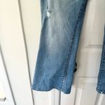 Vervet High Rise Distressed Flared Leg White Wash Denim Jeans Clean Hem 32 Blue Photo 9