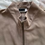 Sympli full zip lightweight brown Taupe Bomber Jacket, size 2 Made in Canada Photo 5