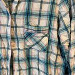 Victoria's Secret Victoria’s Secret Nightshirt Pink Teal & White Plaid Button Up Nightie Sz M EUC Photo 2