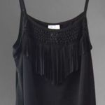 Women’s S Dottie Fringe Summer Sunset Slip Dress Boho Grunge Western NWT Black Photo 1