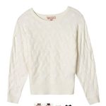 Philosophy Dolman Sleeve Novelty Stitch Pullover Sweater Womens Size Large Cream Photo 0