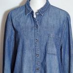 G.H. Bass & Co. Button Down Denim Shirt Size Large Casual Jean Shirt Blue Photo 2