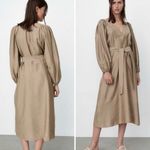 ZARA Belted Midi V-neck Dress Size Small Spring Summer SS21 Photo 1