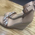 DV by Dolce Vit Dolce Vita Nilton 9.5 Espadrille Women's Beige Leather Braided Wedge Sandals B50 Photo 0