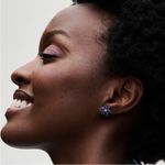 Pandora Herbarium cluster stud earrings blue sterling silver women’s luxury Photo 1