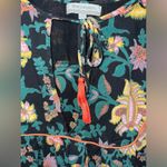 World Market dress floral tunic cotton bell long sleeve kaftan colorful flowers Black Size L Photo 2