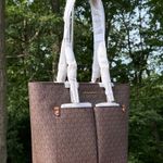 Michael Kors MICHAEL  Jet Set Travel Brown Double Pocket Tote NWT Photo 3