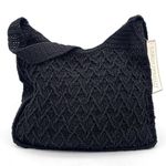 NWT Carlo D’Santi Black Woven Shoulder Bag w/ Coin Purse Crochet Look Tote NEW Photo 0