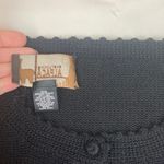 Everything Alpaca size medium Black floral cardigan wool Women's Black Sweater Photo 3
