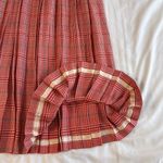 Evan Picone Vintage Women's 8 Evan-Picone Petites Red Pleated Midi Skirt Herringbone Plaid Photo 5