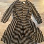 Gap Tan & Black Oxford Striped Fit and Flare Dress Size 2 Photo 1