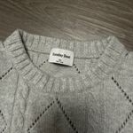 Aritzia Sunday Best Light Gray Cableknit Crop Crewneck Sweater Photo 1