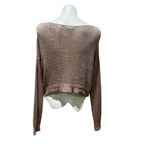 Forever 21 Women's Gold Metallic Cropped Pullover Sweater Size L Standard Photo 7
