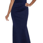 XScape New  Rosette Short Sleeve Ruched Back Sheath Gown Size 12 Photo 0