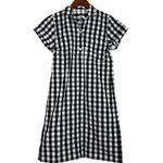 J.Crew  Classic Casual Checkered Short Sleeve Shirt Mini Dress XS Black White Photo 10