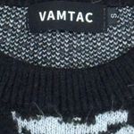 Vamtac Black Skeleton Knit Thick Crewneck Sweatshirt Men’s Small Black Photo 1