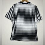 Bershka  NEW Navy White Striped Casual Coastal Basic Shirt Women’s Size Small Photo 3
