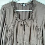 Boston Proper  Brown Peasant Ruched Layered Blouse Size Med EUC #5624 Photo 3