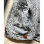 Peace Love World Women's Top Size 3X Boheme Button Up Blue Cotton Photo 4