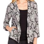 Chaser Black Lavendar White Snake Print Zip Up Lightweight Hooded Jacket Photo 1