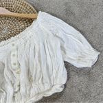We The Free Women’s Dancing Till Dawn Cropped Top Off-Shoulder Boho in Ivory S Photo 5