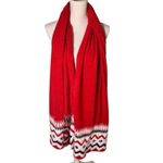 Boston Proper Pearl Embellished Scarf Red Multi Photo 1
