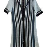 Free People  Lollipop Sweater Mini Dress Boho Knit Navy Baby Blue Cozy Chic Small Photo 3