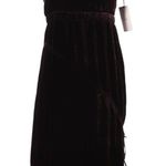 Nordstrom Lewit Velvet Slip Dress 8 NWT Silk Ruched Side Tie Empire Waist Photo 1