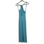 Nicole Bakti Halter Maxi Gown Sky Blue Size Medium Old Money Formal Y2K Glam Photo 5